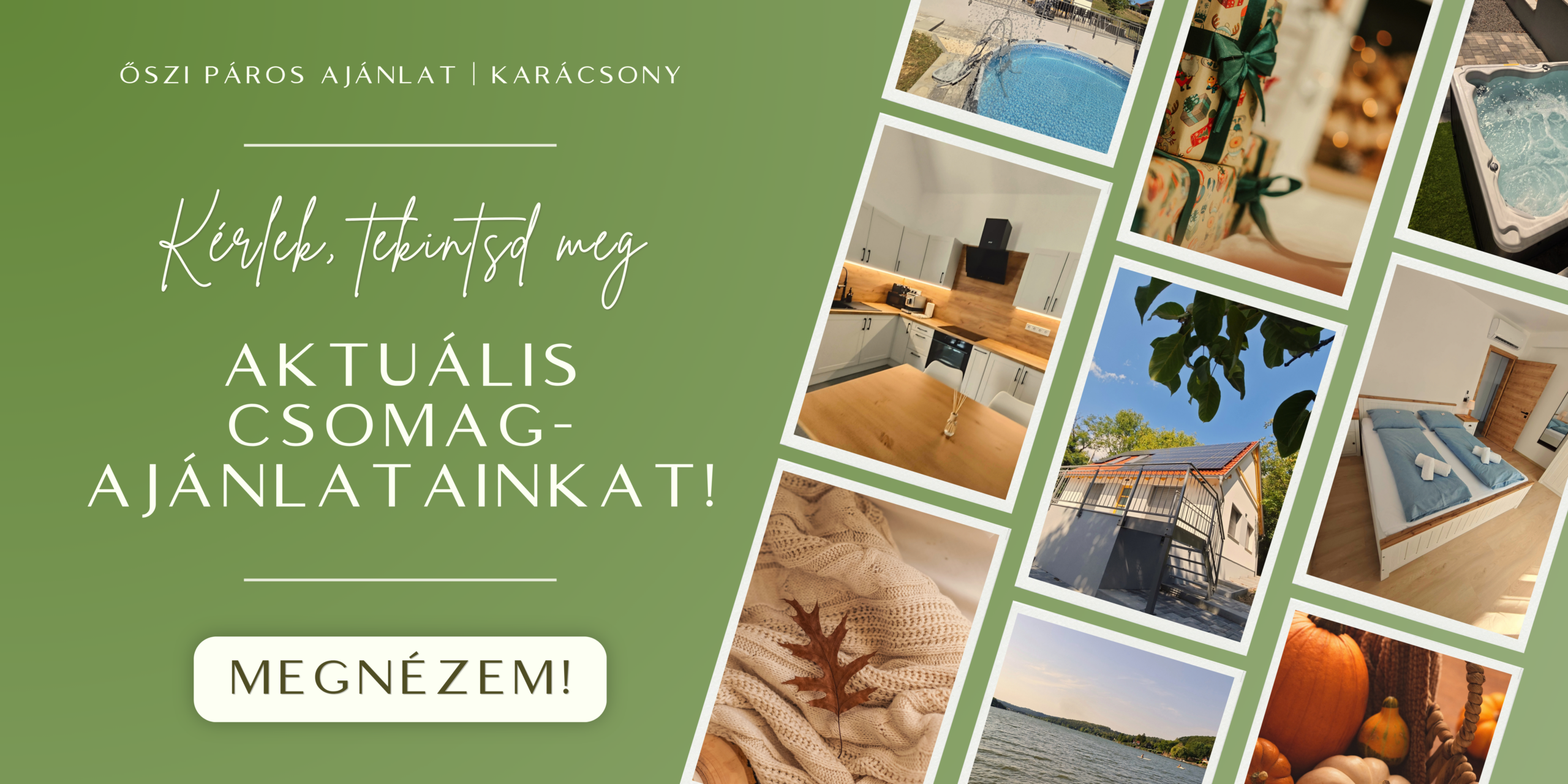 Dióliget Apartman: őszi páros és karácsonyi csomagajánlatok.